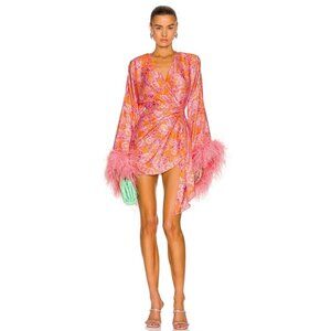 NERVI Nami Dress Pop Flowers Feathers